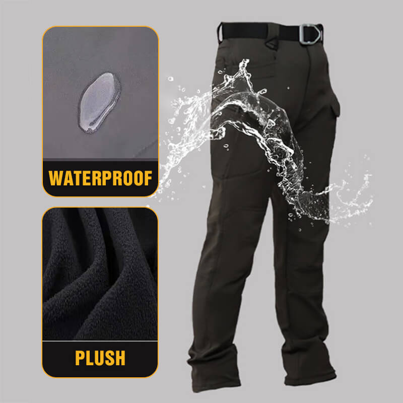 Pantaloni Tattici Invernali da Trekking Impermeabili in Soft Shell da Uomo
