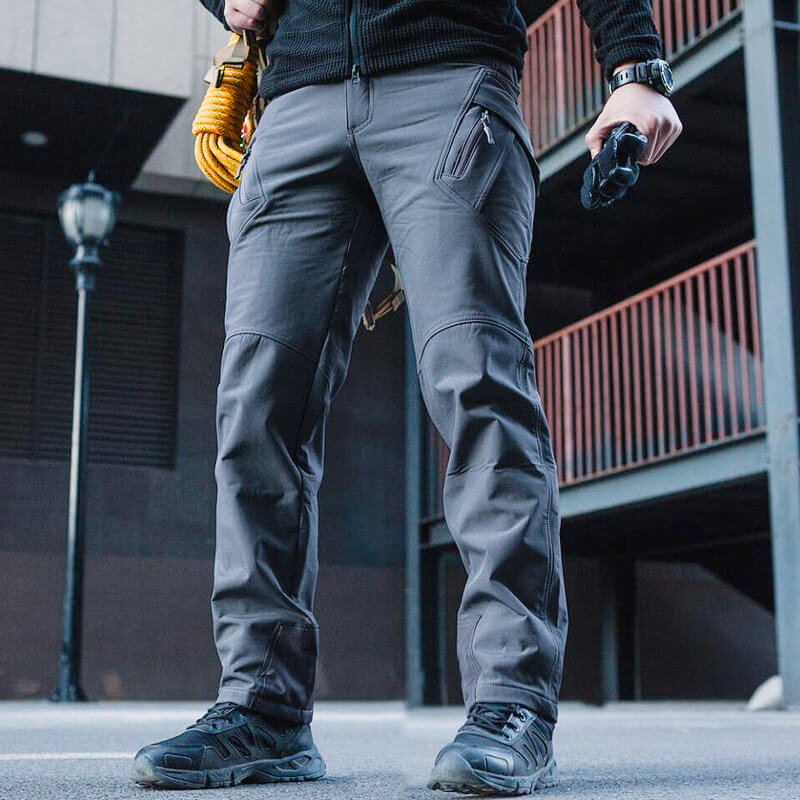 Pantaloni Tattici Invernali da Trekking Impermeabili in Soft Shell da Uomo