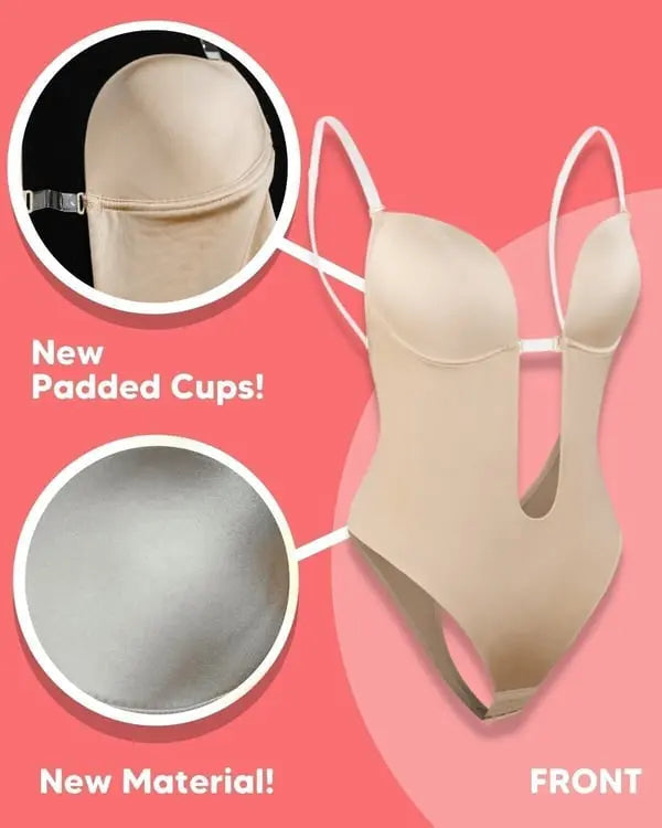 Body modellante senza cuciture con reggiseno integrato e schiena scoperta