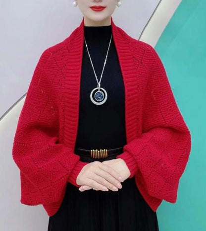 💃2025 Nuova moda🔥Cappotto con sciarpa in maglia traforata✨Acquistalo in anticipo e approfitta di uno sconto del 60%