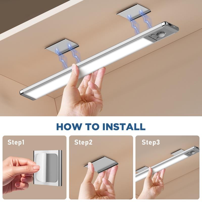 🏆 Offerta Imperdibile -50% 🔥 Illuminazione a 3 Colori con Sensore Intelligente a Magnete Ricaricabile Senza Fori