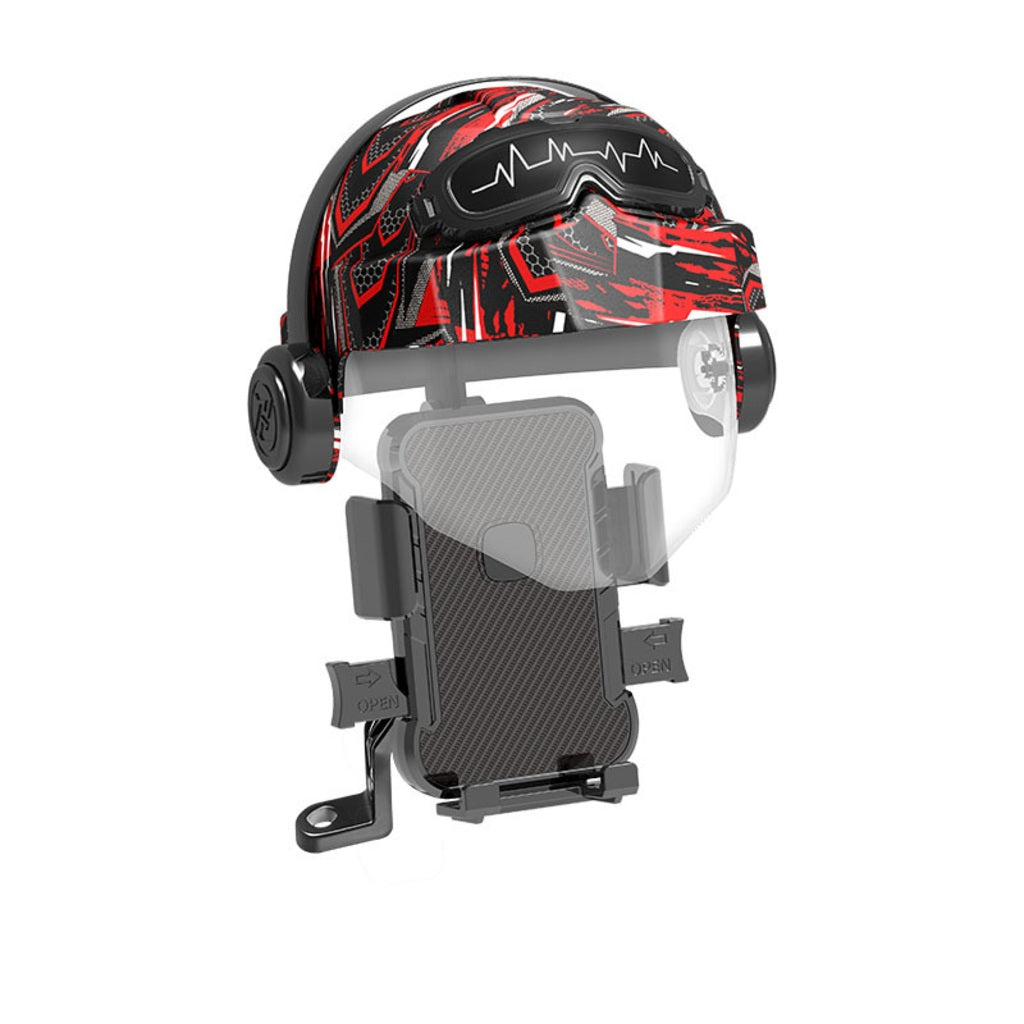 Motorcycle Phone Mount with Mini Helmet Sun Visor Shield