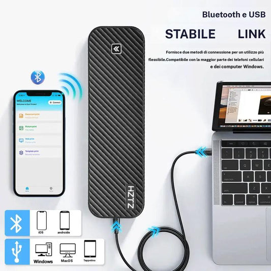 📢🔥2026 Uutuudet - 50% alennus!🏆Stampante portatile A4, 1 set di stampante fotografica wireless ricaricabile tramite USB, stampante da viaggio compatibile con Bluetooth per sistemi Windows, accessori per ufficio