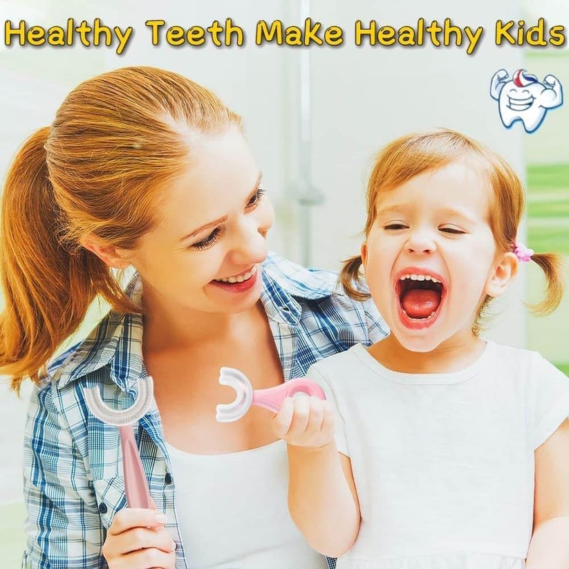 🦷Spazzolino da denti a forma di U per bambini tutto tondo🎁
