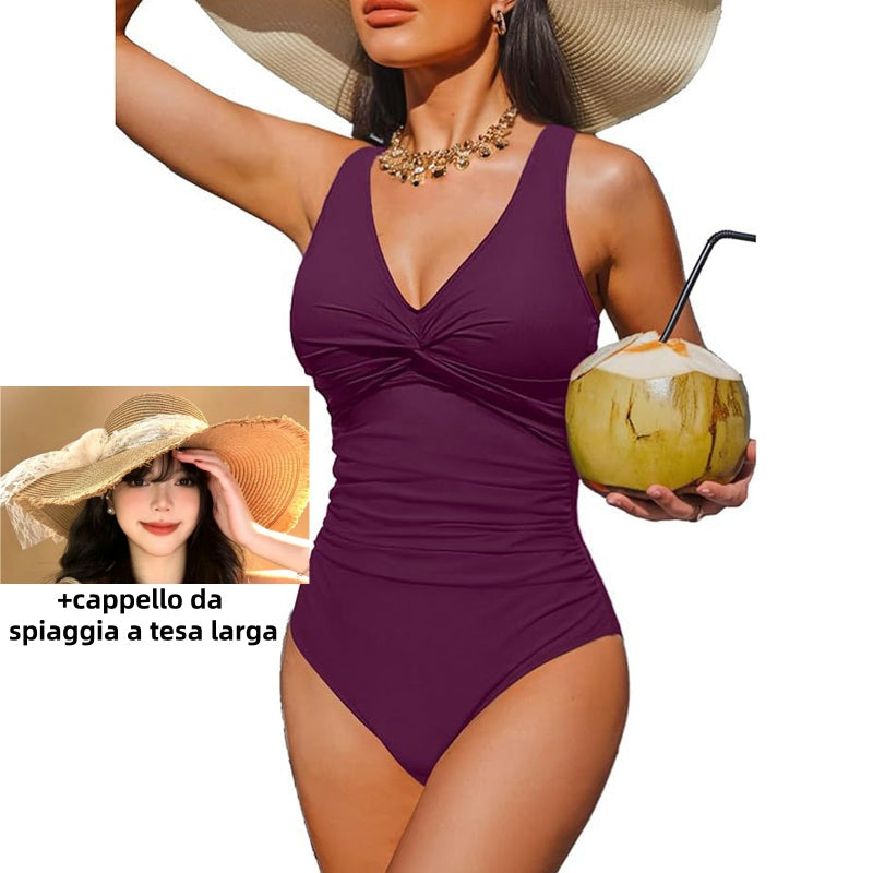 Costume da Bagno Intero Donna Modellante Effetto Pancia Piatta