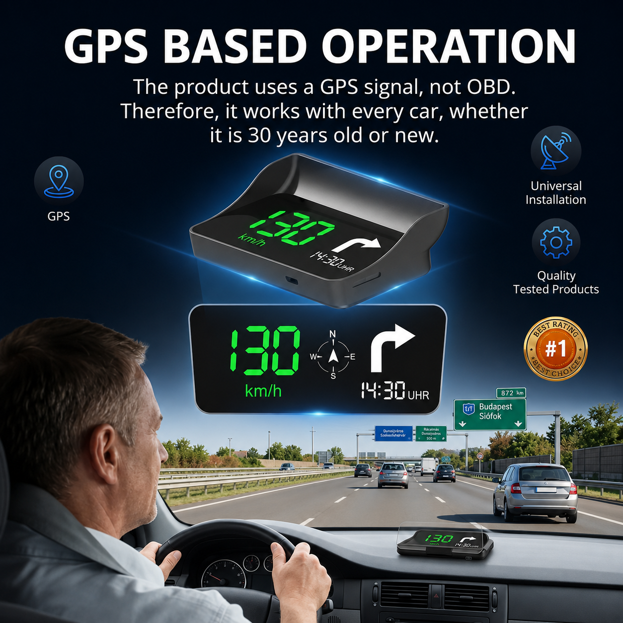 Head-Up Display (HUD) – Tachimetro GPS per Auto