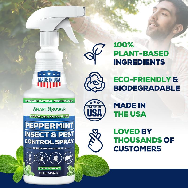 🗑️Spray Repellente per Insetti all'Olio di Menta Piperita Naturale – Massima Efficacia – Formula Profumata Sicura per Casa e Giardino