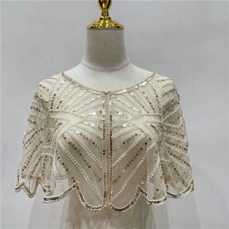 Stola di pizzo vintage con perline
