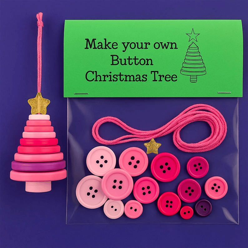 Set Fai-da-Te per Creare Decorazioni di Natale con i Bottoni