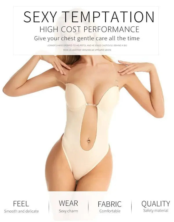Body modellante senza cuciture con reggiseno integrato e schiena scoperta