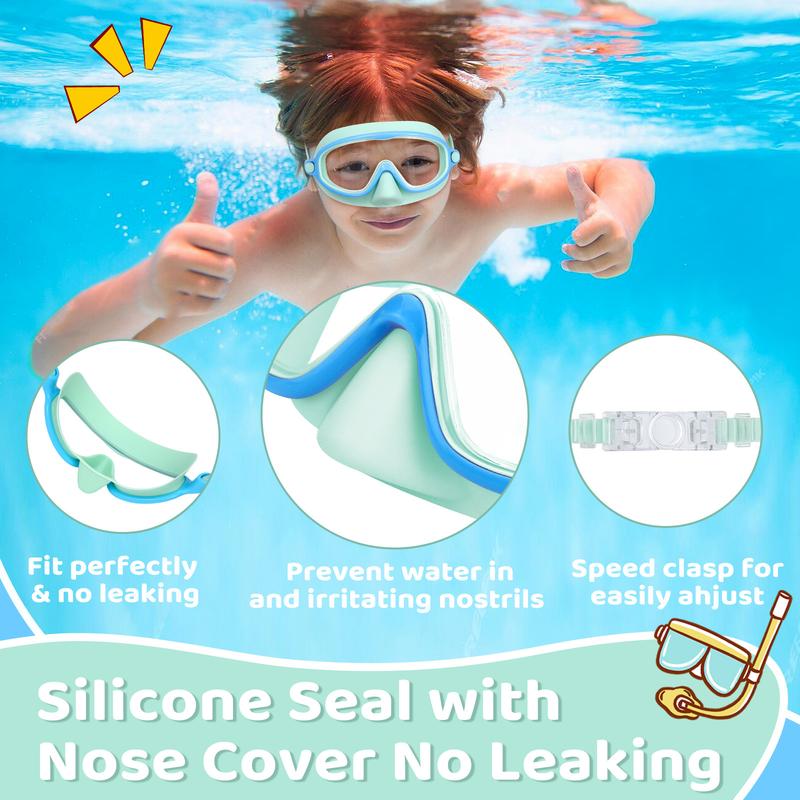 🔥OFFERTA LIMITATA: 50% DI SCONTO!!🏆Il numero 1 nelle vendite🏊‍♀️Occhialini da nuoto per bambini con montatura larga, impermeabili e antiappannamento in HD