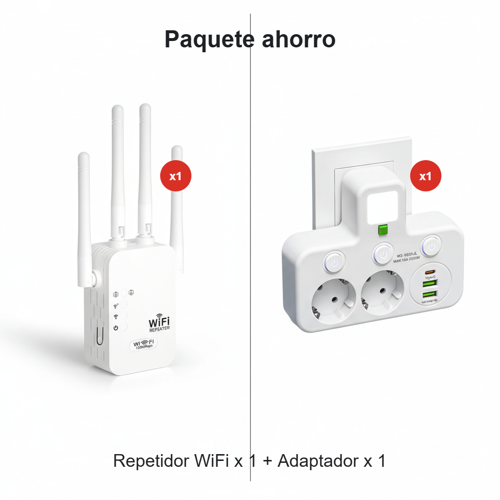 🎁 Ultimo giorno con il 50% di sconto! 🔥 Ripetitore WiFi 2026, dual band 1200 Mbps (5 GHz/2,4 GHz), amplificatore di segnale, copertura di 930 m² e 50 dispositivi, con porta Ethernet.