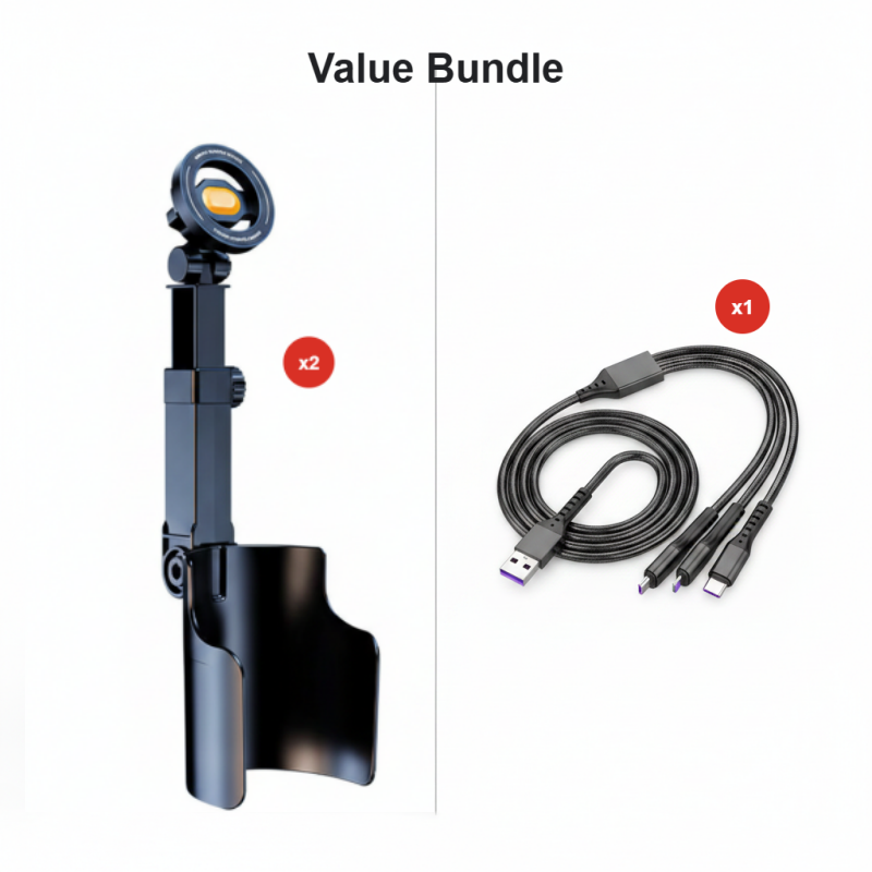 Supporto Telefono per Portabicchieri Auto – Regolabile 360°, Magnete N52 Potente, Uso con Una Mano, Compatibile con Tutti i Telefoni, Modelli Magnetico e a Morsetto per Guida Sicura