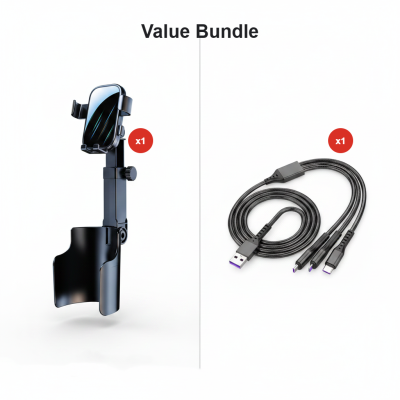 Supporto Telefono per Portabicchieri Auto – Regolabile 360°, Magnete N52 Potente, Uso con Una Mano, Compatibile con Tutti i Telefoni, Modelli Magnetico e a Morsetto per Guida Sicura