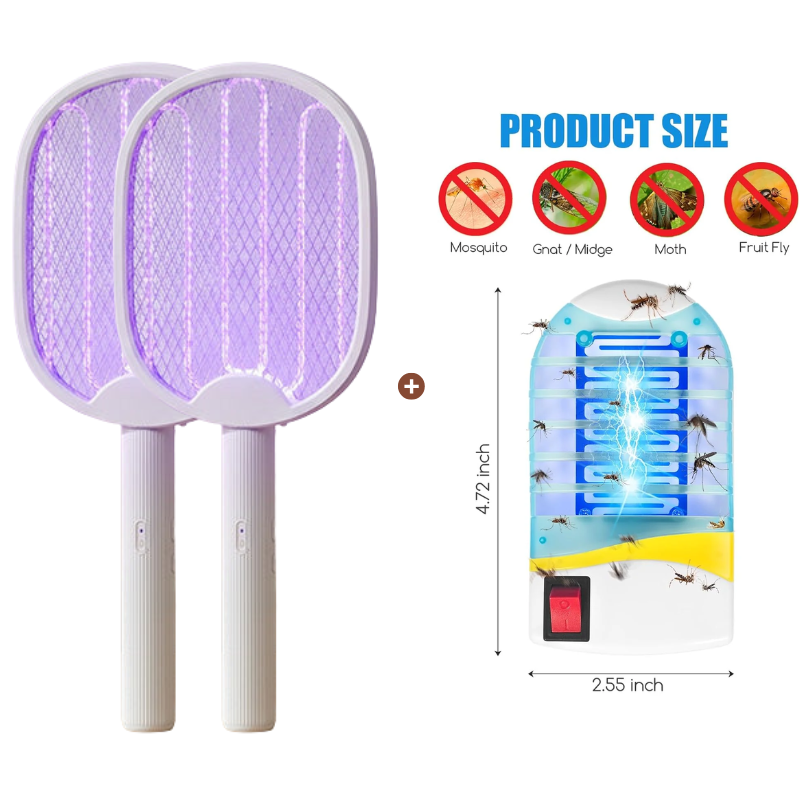 🥳OFFERTA IMPERDIBILE 2026🥳💞OLTRE 50.000 VENDUTI!🦟⚡ SCONTO DEL 50%! Racchetta antizanzare pieghevole 2 in 1: scossa manuale + trappola automatica UV.