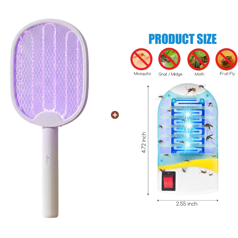 🥳OFFERTA IMPERDIBILE 2026🥳💞OLTRE 50.000 VENDUTI!🦟⚡ SCONTO DEL 50%! Racchetta antizanzare pieghevole 2 in 1: scossa manuale + trappola automatica UV.