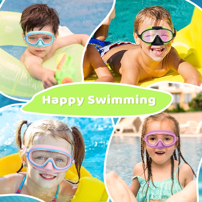 🔥OFFERTA LIMITATA: 50% DI SCONTO!!🏆Il numero 1 nelle vendite🏊‍♀️Occhialini da nuoto per bambini con montatura larga, impermeabili e antiappannamento in HD
