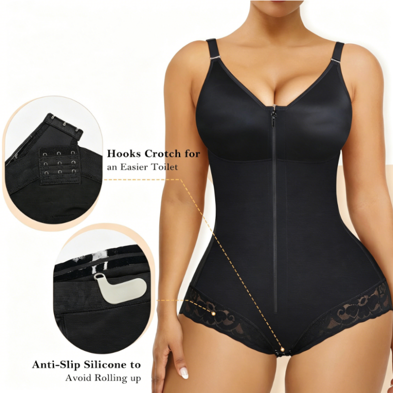 Body contenitivo da donna con zip e controllo addominale