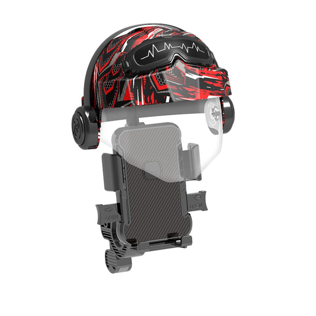 Motorcycle Phone Mount with Mini Helmet Sun Visor Shield