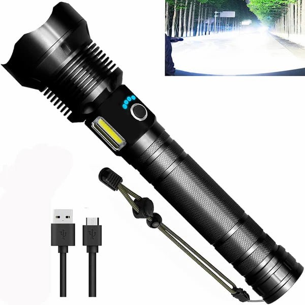 Torcia laser tattica ricaricabile a LED 90000 lumen ad alta intensità