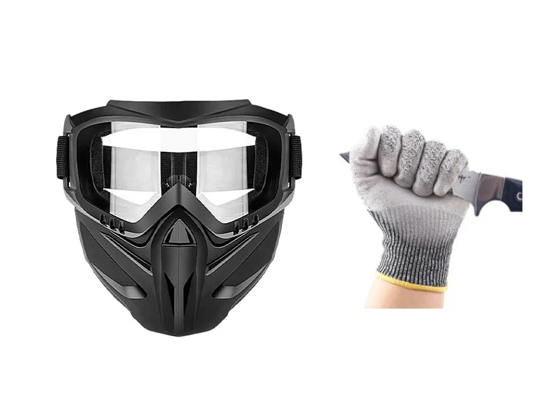 Maschera Integrale Protettiva con Occhiali Staccabili