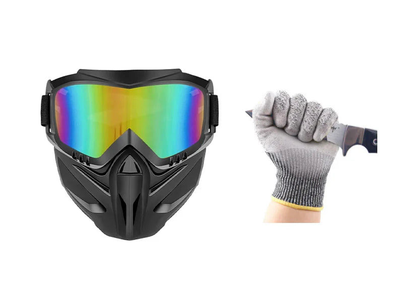 Maschera Integrale Protettiva con Occhiali Staccabili
