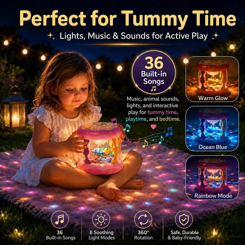🌊 50% di SCONTO! 🎵 Giocattolo Musicale Rotante con Proiezione Oceano per Neonati – Luci Rilassanti, Suoni Potenti, Perfetto per il Sonno e il Gioco del Tuo Bambino 🧸