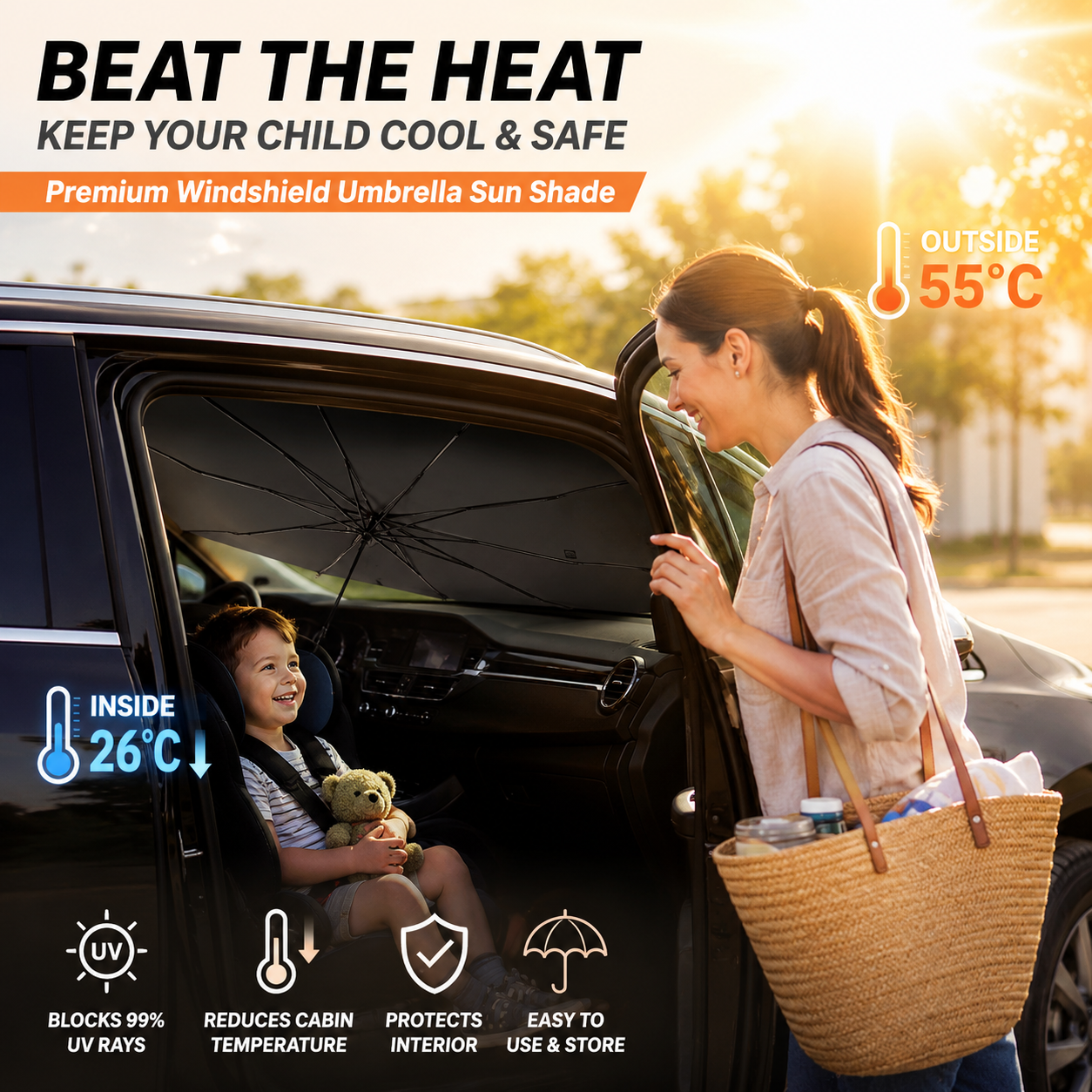 🥳2026 NUOVI ARRIVI🥳💞50K+ VENDUTI!⚡☂️ 50% SCONTO! Parasole per Parabrezza Auto Aggiornato – Materiale riflettente, pieghevole. Protezione UV efficace – evita il surriscaldamento dell’abitacolo! 🛡️✨