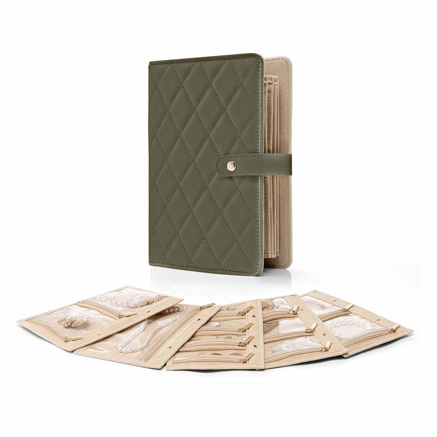 Elegante borsa portagioielli portatile a scacchi