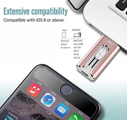 Micro USB da 64 GB + certificato MFi + 8 Pin + USB 3.0 ⚡4 in1 Unità flash iOS/Android/PC⚡