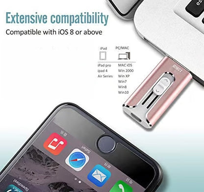 Micro USB da 64 GB + certificato MFi + 8 Pin + USB 3.0 ⚡4 in1 Unità flash iOS/Android/PC⚡