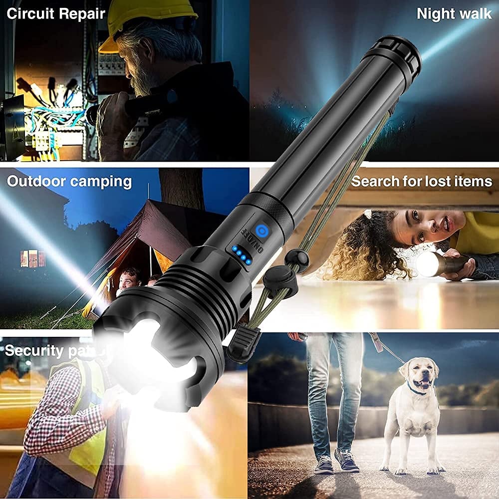Torcia laser tattica ricaricabile a LED 90000 lumen ad alta intensità