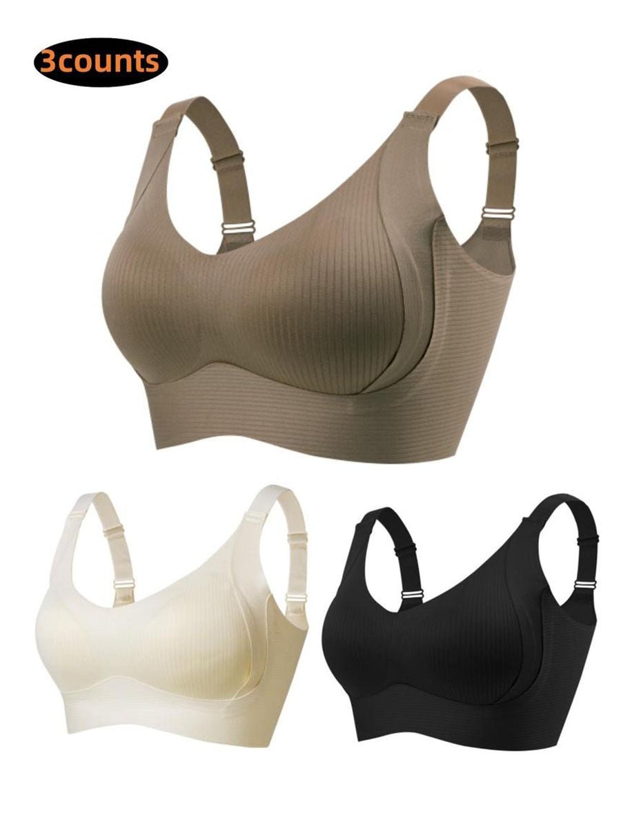 🎁OFFERTA ECCEZIONALE 2026💕Reggiseno senza cuciture con sottili righe e sostegno a W – Comodità e stile!