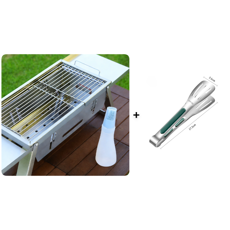 Barbecue Pieghevole da Esterno in Acciaio Inossidabile