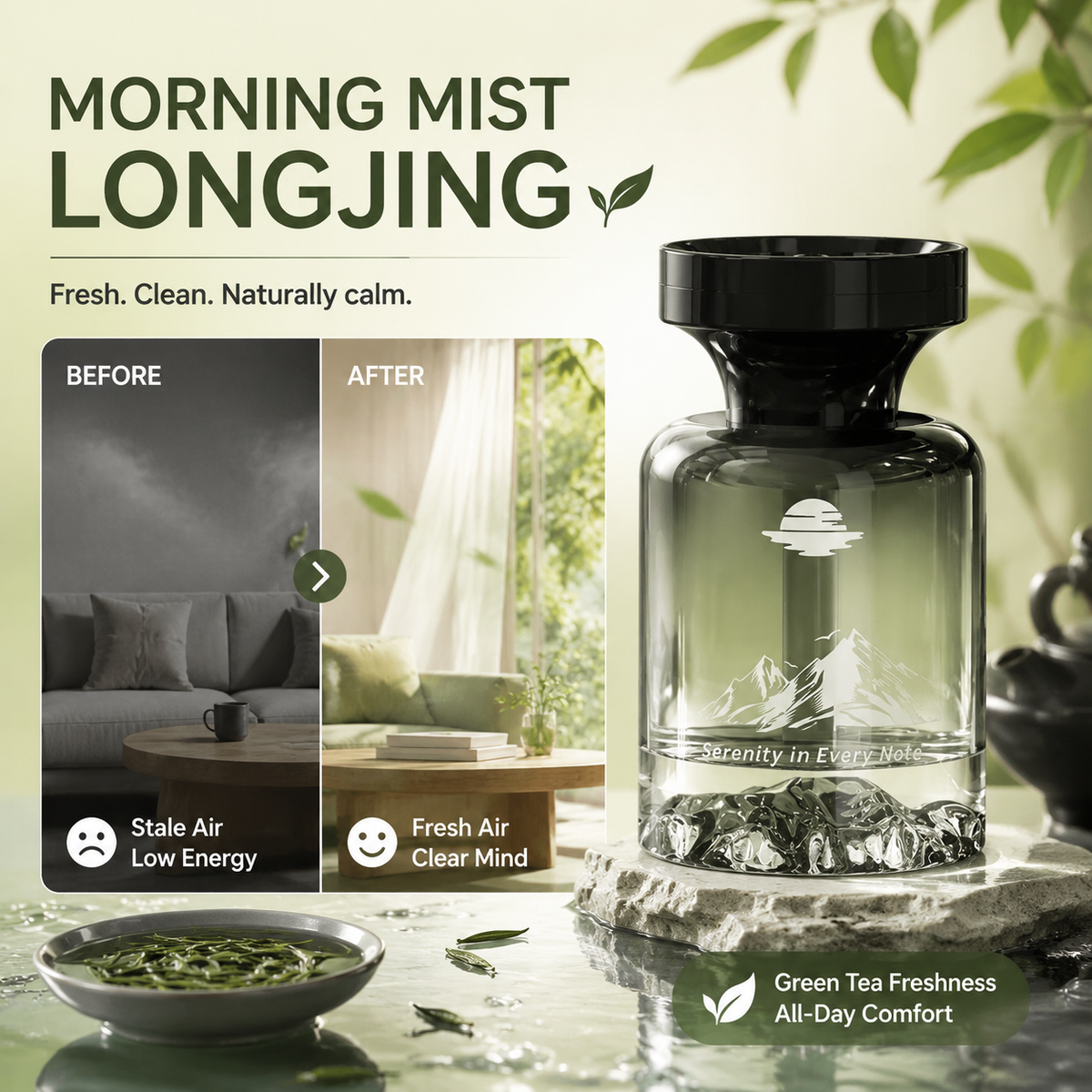 🔥 Offerta Limitata: Profumatore per Auto Design Montagna 110ml – Estratti Naturali, Elimina Odori e Fragranza a Lunga Durata. 3 Profumazioni Premium: Longjing, Colonia e Rosa. Ideale per Ogni Veicolo.