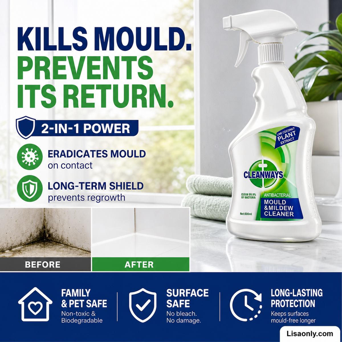 🔥2026 Bestseller🔥Spray Altamente Efficace Rimozione Muffa - Previene la Ricrescita della Muffa