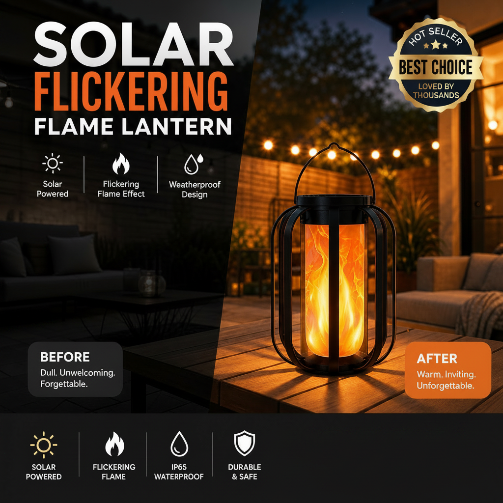 🔥🏮 Da non perdere! 50% DI SCONTO ⏰ ✨ Lanterna Solare a Fiamma – Effetto Fiamma Realistico, Zero Rischio Incendio ✨