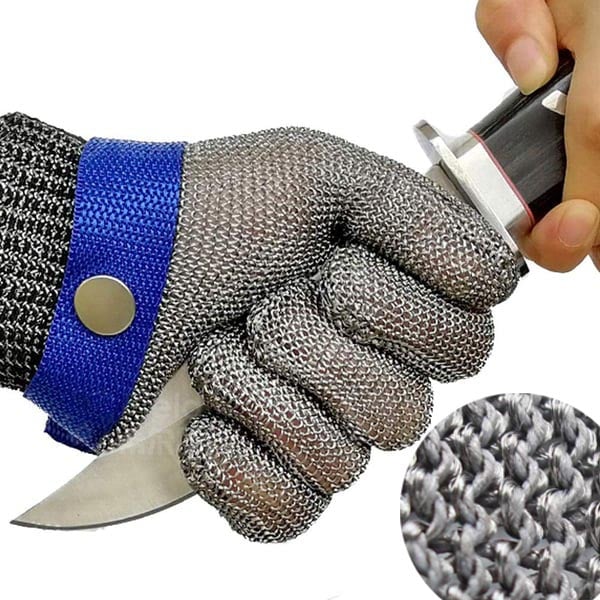 🧤50 % RABATT NÅ! Kuttbestandig hanske i rustfritt stålnett – A9 metallnetthanske med høyeste kuttnivå, beskyttende arbeidshanske for slakter, kokker, kjøttskjæring og matforedling
