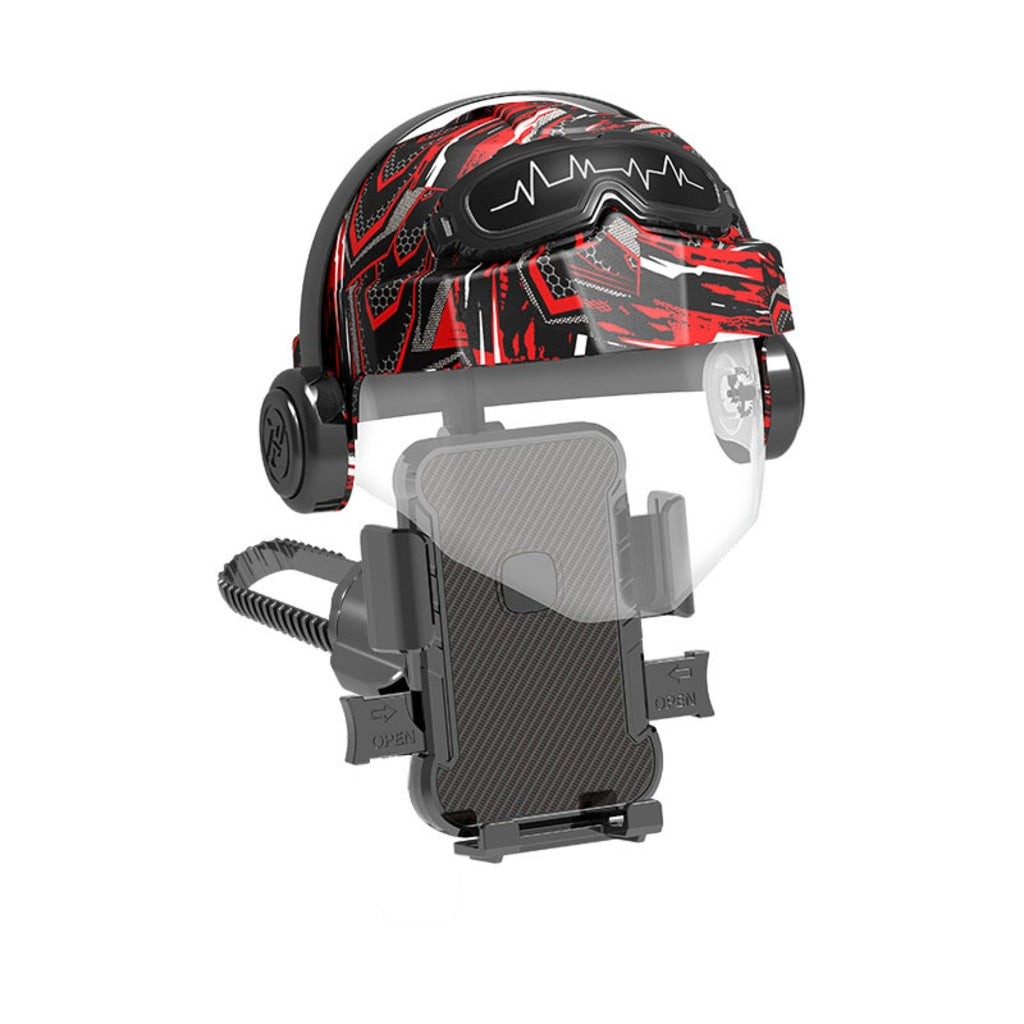 Motorcycle Phone Mount with Mini Helmet Sun Visor Shield