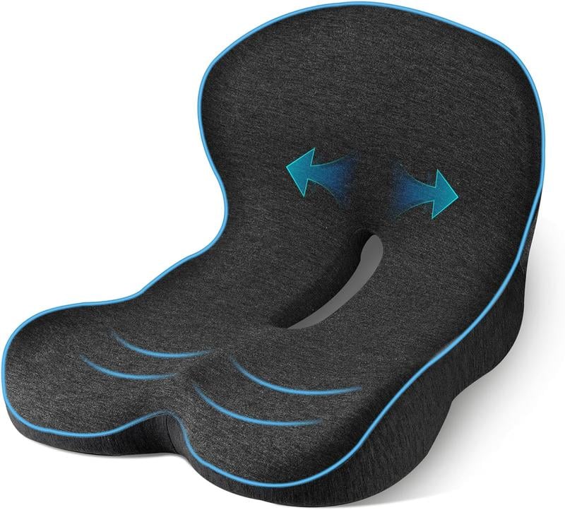 💎 50% DI SCONTO! 💎 Cuscino antiscivolo in schiuma memory – allevia i disturbi del nervo sciatico, rete traspirante e universalmente adatto per auto, ufficio e sedia a rotelle