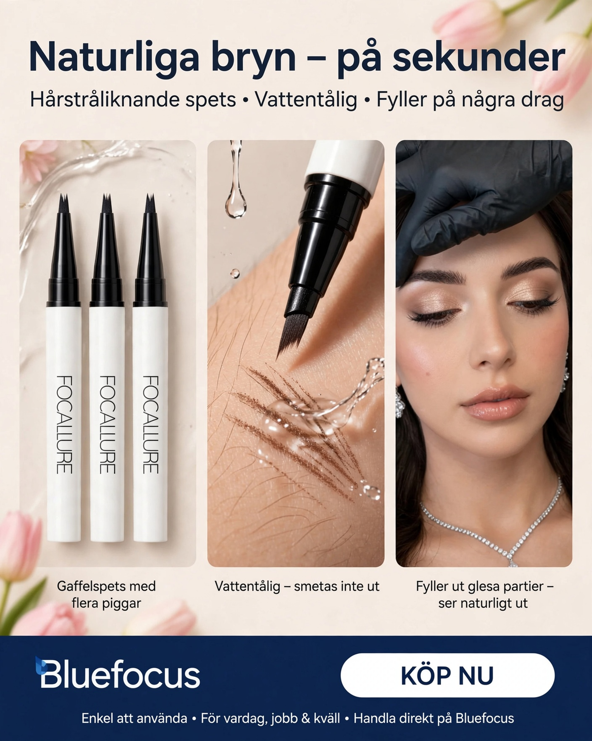 🔥Köp 1 få 1 gratis🔥! ✨ 🖋️Microblading-Ögonbrynspenna med Fyruddig Spets – Naturliga, Hårfina Linjer