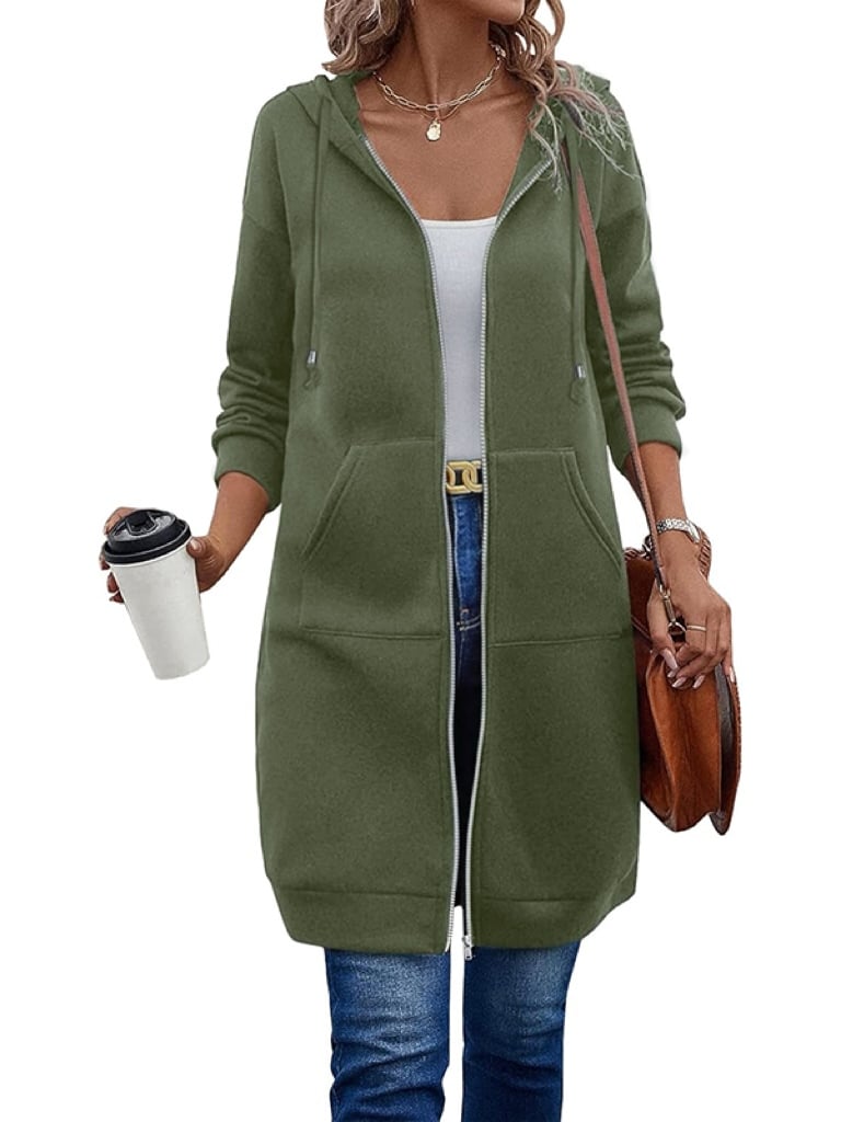 🔥✨ Felpa con Cappuccio e Zip in Pile da Donna