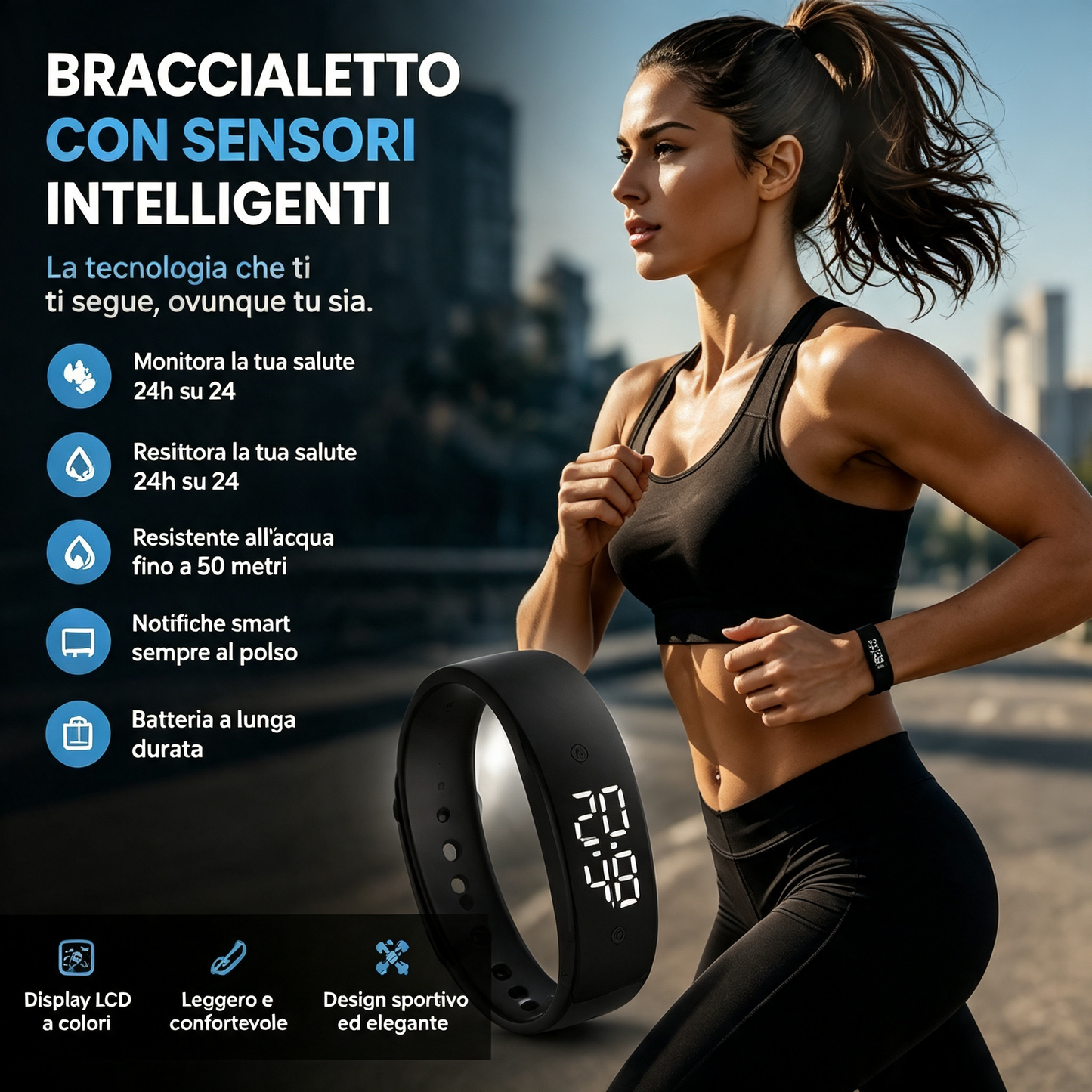 ⌚ SCONTO DEL 50%! 🏋️ SmartSense Smartband – Monitoraggio dell’attività fisica, frequenza cardiaca e contapassi – Ideale per l’attività fisica e la salute nella vita quotidiana 💪