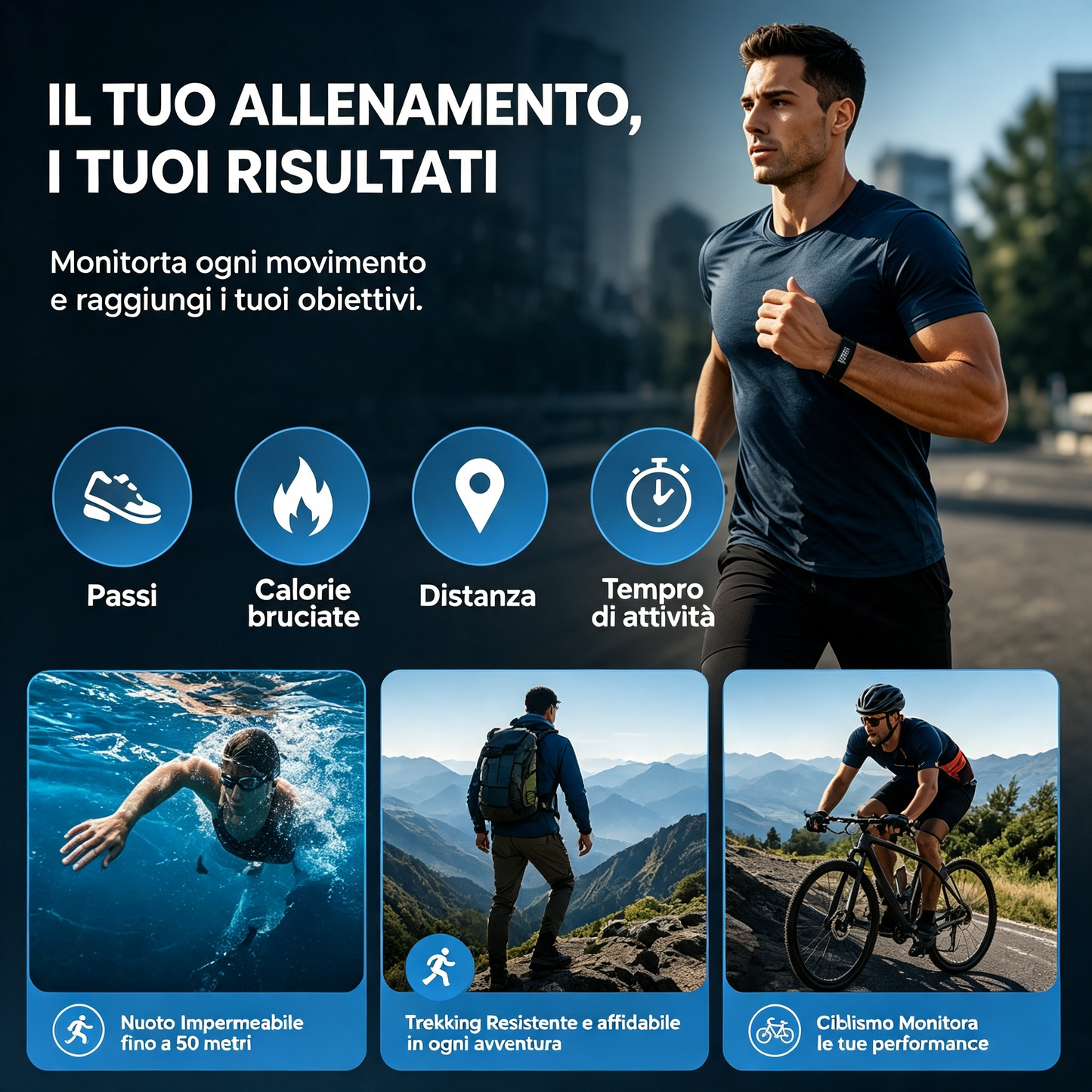 ⌚ SCONTO DEL 50%! 🏋️ SmartSense Smartband – Monitoraggio dell’attività fisica, frequenza cardiaca e contapassi – Ideale per l’attività fisica e la salute nella vita quotidiana 💪