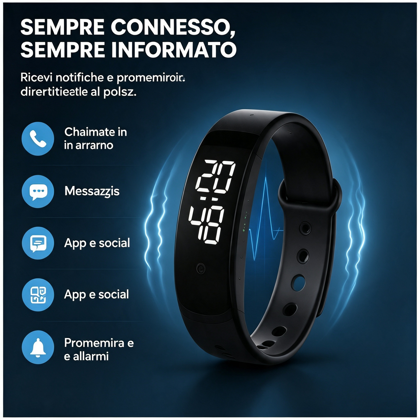 ⌚ SCONTO DEL 50%! 🏋️ SmartSense Smartband – Monitoraggio dell’attività fisica, frequenza cardiaca e contapassi – Ideale per l’attività fisica e la salute nella vita quotidiana 💪
