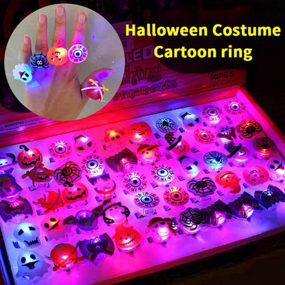 🎁 Anello Luminoso a LED per Halloween 😍 - Confezione da 50 pz