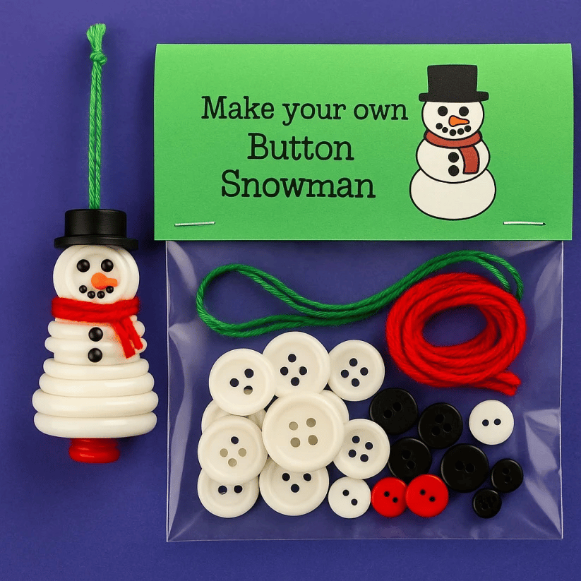 Set Fai-da-Te per Creare Decorazioni di Natale con i Bottoni