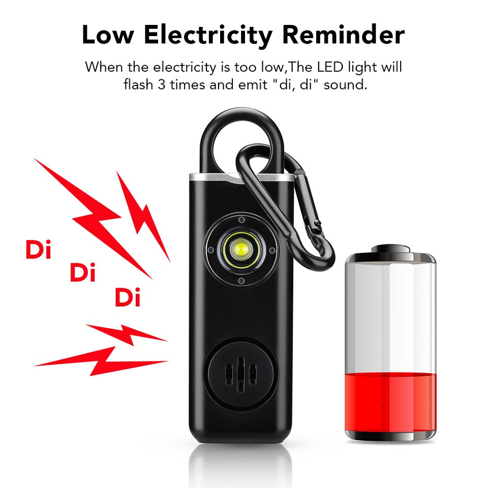 🚨Allarme personale di sicurezza ricaricabile Type-C✨130dB suono forte + torcia LED e luce stroboscopica SOS. Piccolo e portatile, avviso batteria scarica, antiurto. Perfetto per donne, bambini e anziani per emergenze✅