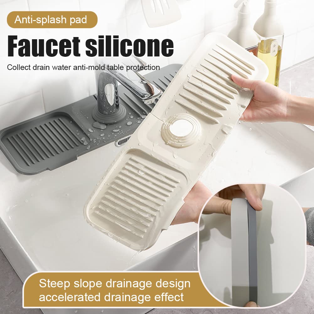 ✨Tappetino paraschizzi in silicone per rubinetto💧Ritagliabile e regolabile, drenaggio automatico, asciugatura rapida. Raccoglie le gocce d’acqua, protegge lavello cucina e bagno da macchie e calcare✅