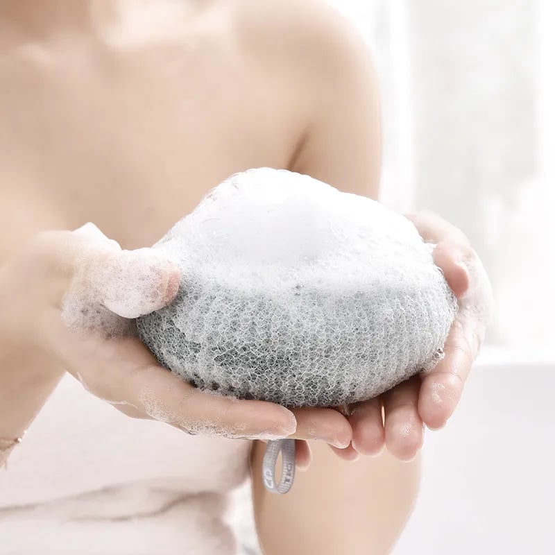 Spugna da bagno a fiore super morbida con ventosa